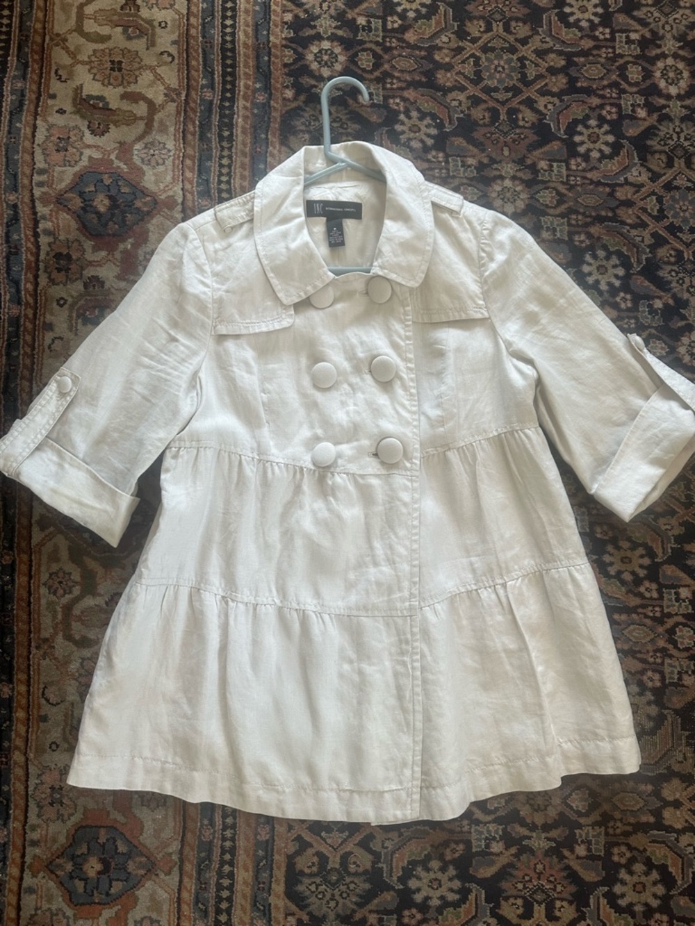 INC International Concepts 100% Linen Double-Breasted Jacket  Size: M